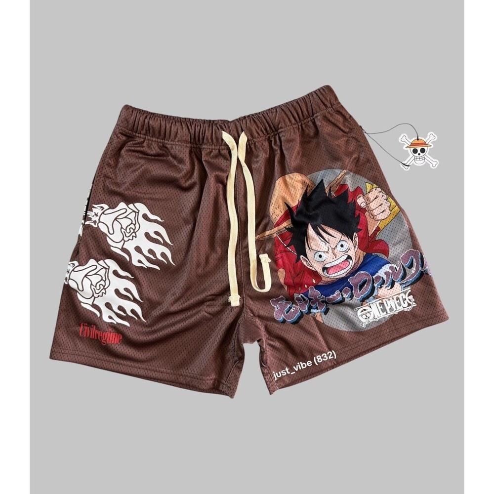 Civil Regime x One Piece Treasure Hunter Luffy Mesh Shorts Men’s Medium NWT